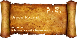 Uracs Roland névjegykártya